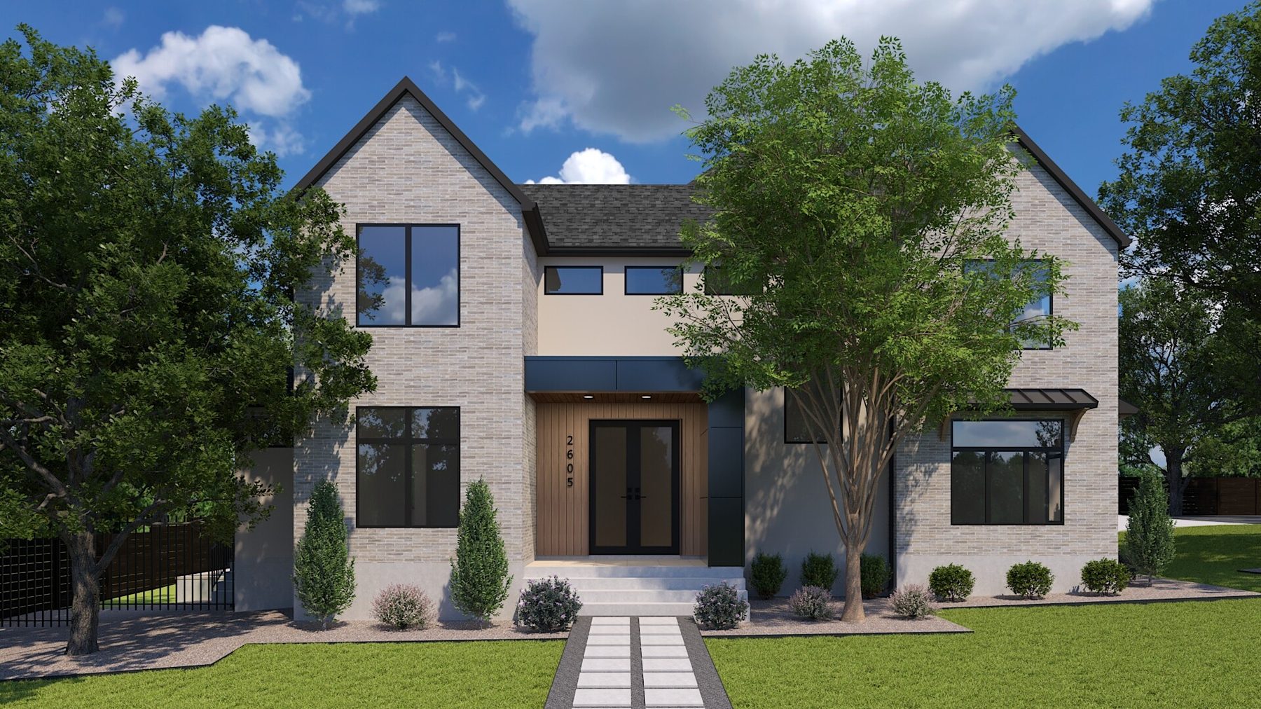 2605 Forest Bend Dr — Front Elevation Rendering