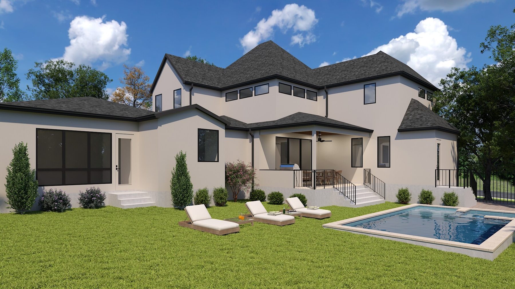 2605 Forest Bend Dr — Pool + Rear